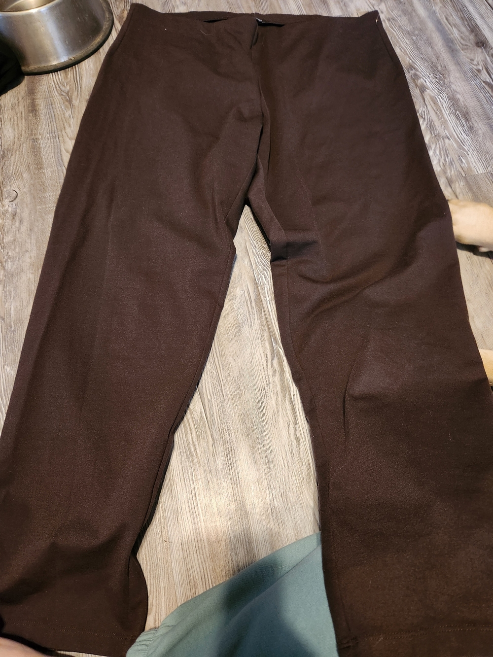 Eileen Fisher Dark Brown Straight-Leg Trousers